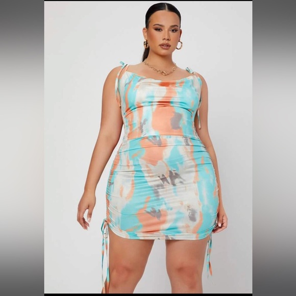 Tye dye cowl neck body con dress NWOT - Picture 6 of 6